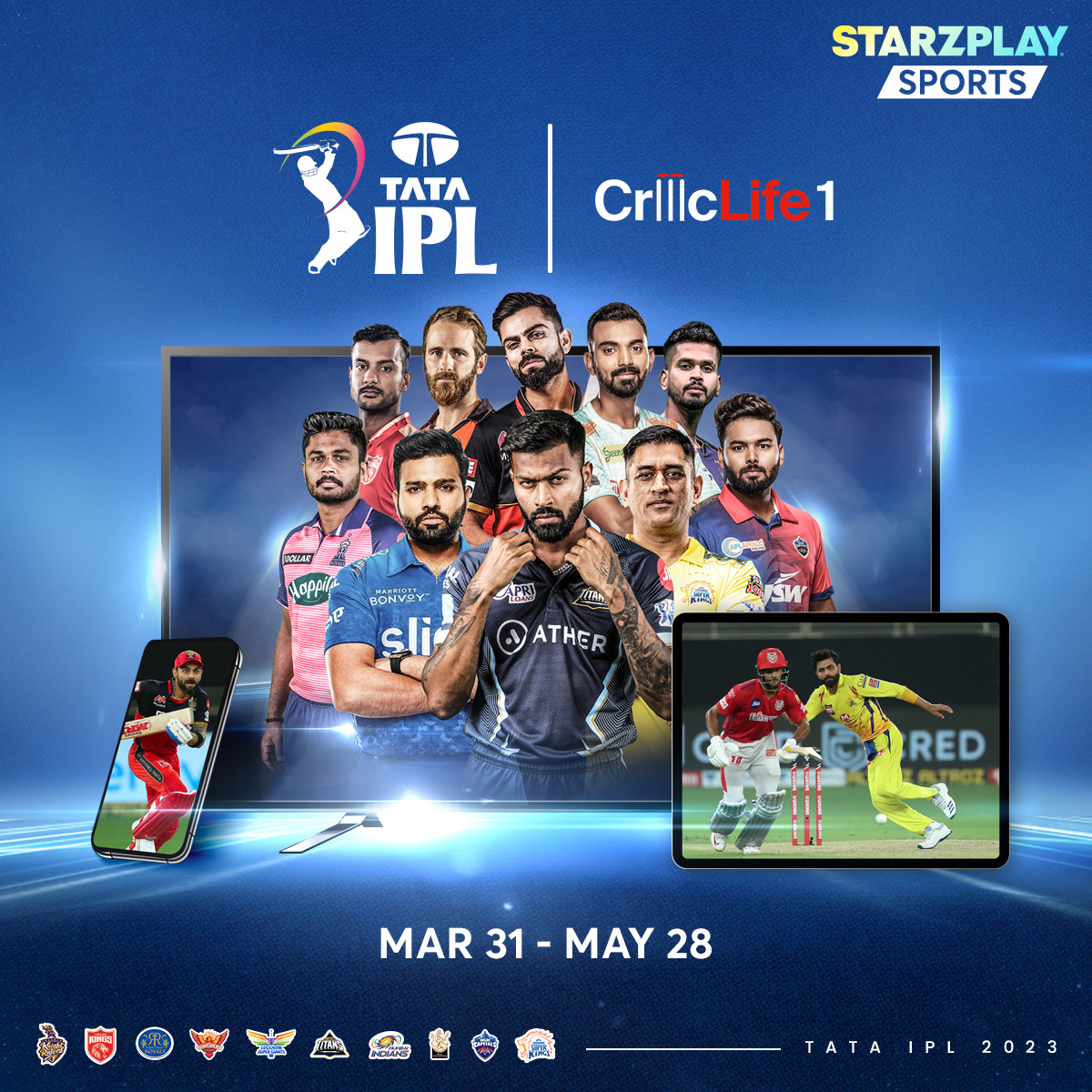 Watch The TATA Indian Premier League 2023 Live On Criclife 1, Available On STARZPLAY