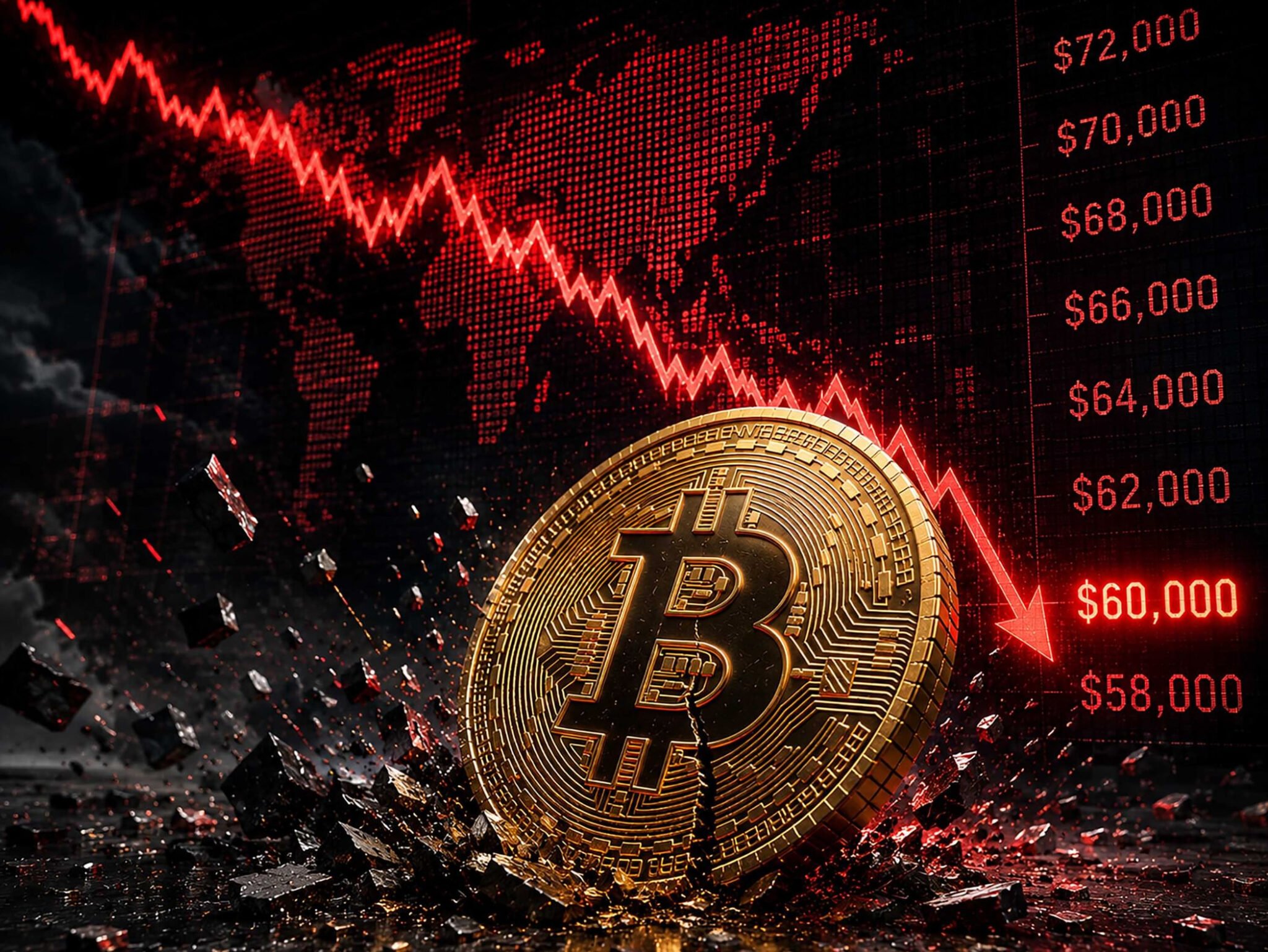 Bitcoin Drops Below $60,000 For First Time Since October 2024