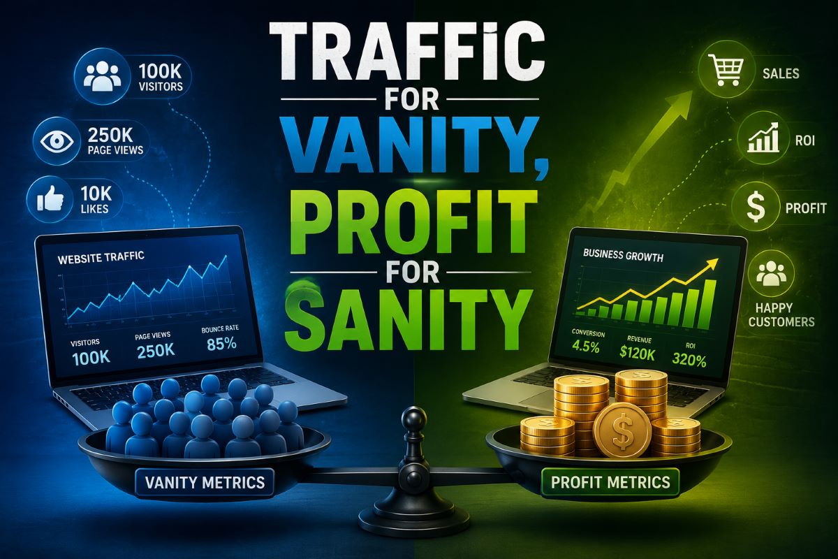 Traffic For Vanity, Profit For Sanity